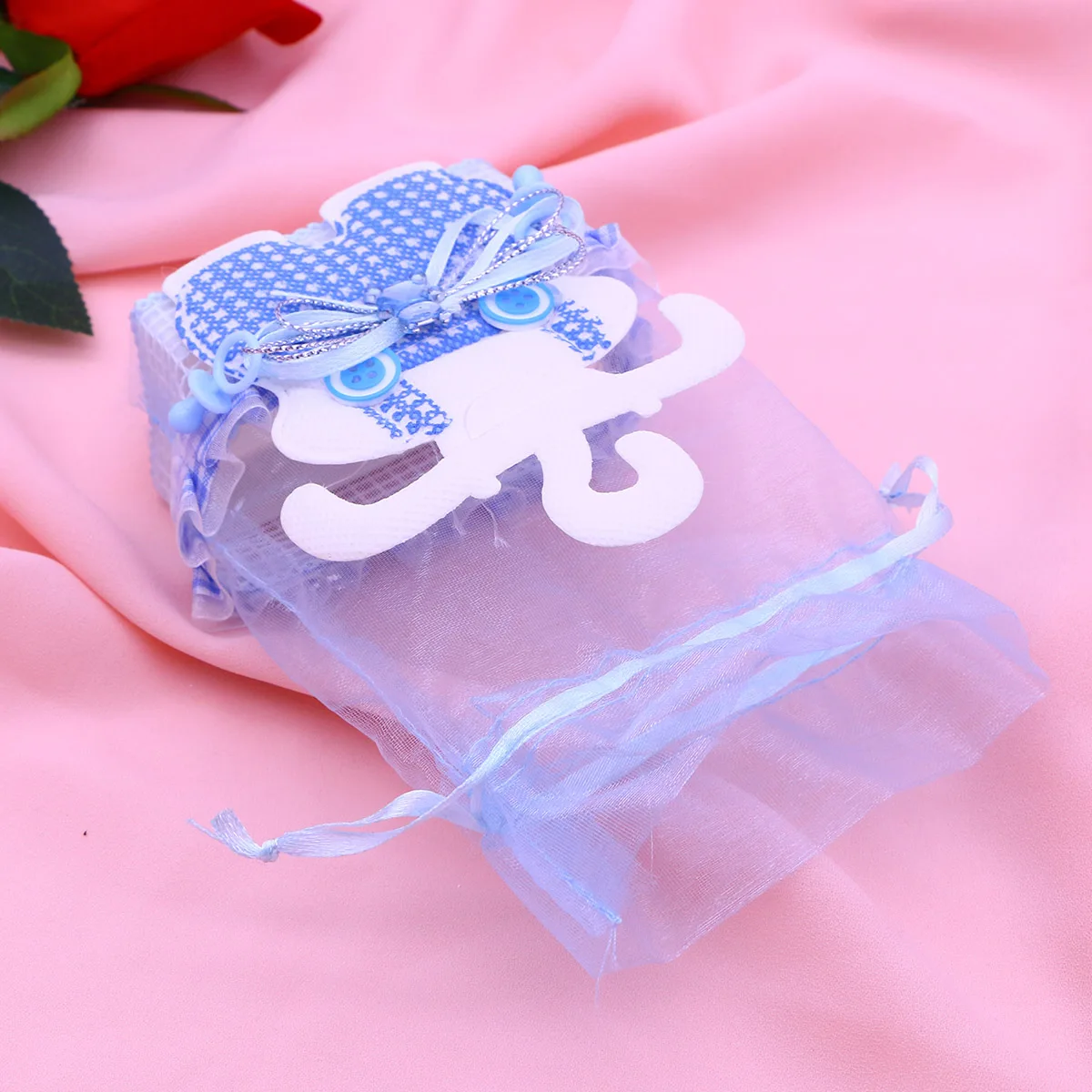 

12pcs Candy Bag Fabric Drawstring Cute Wedding Birthday Baby Shower Gift Bag Non Woven Tiny Organza Style Party Favor