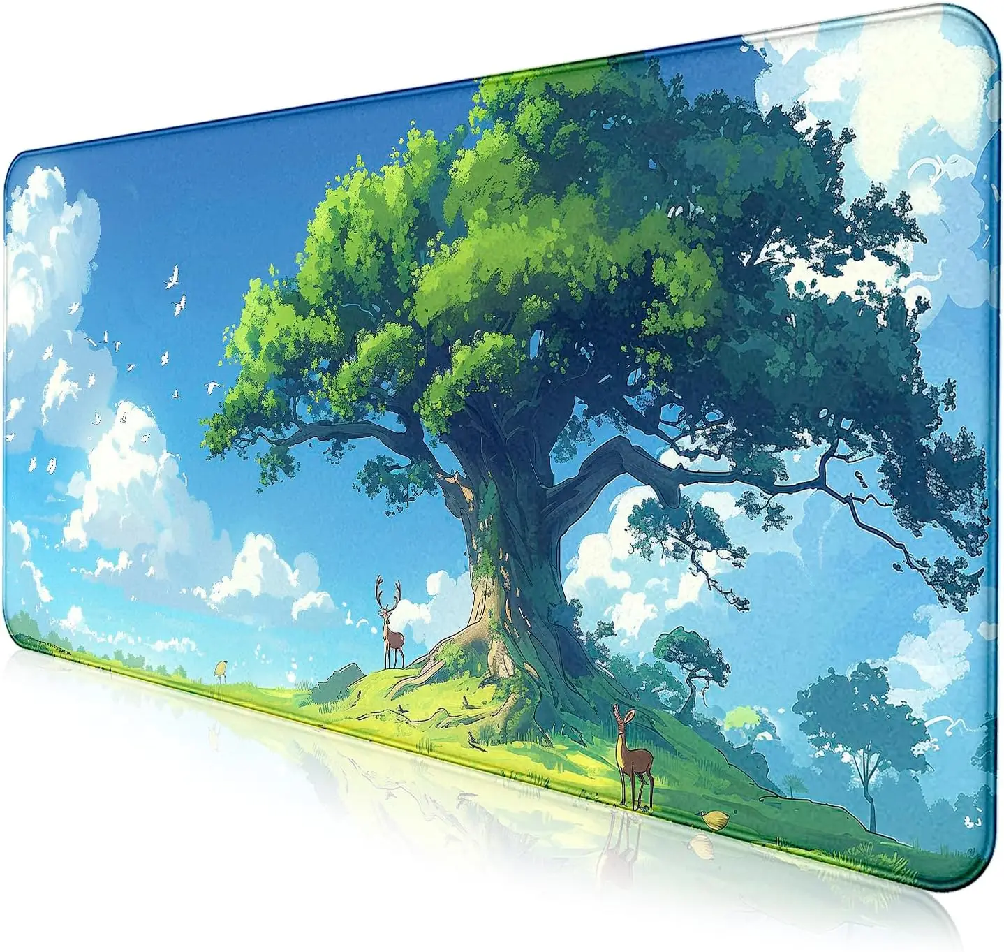 

Large green plants outdoor landscape PC mouse pad office desktop seam edge slip rubber washable high-definition printing