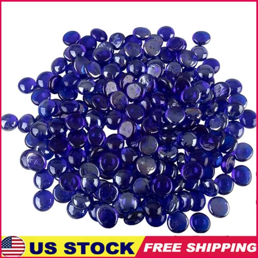 

10lbs Cobalt Blue Fire Glass Rocks Fire Pit Table Filler Landscaping Aquariums DIY Home Decor Non Melt Tempered Glass