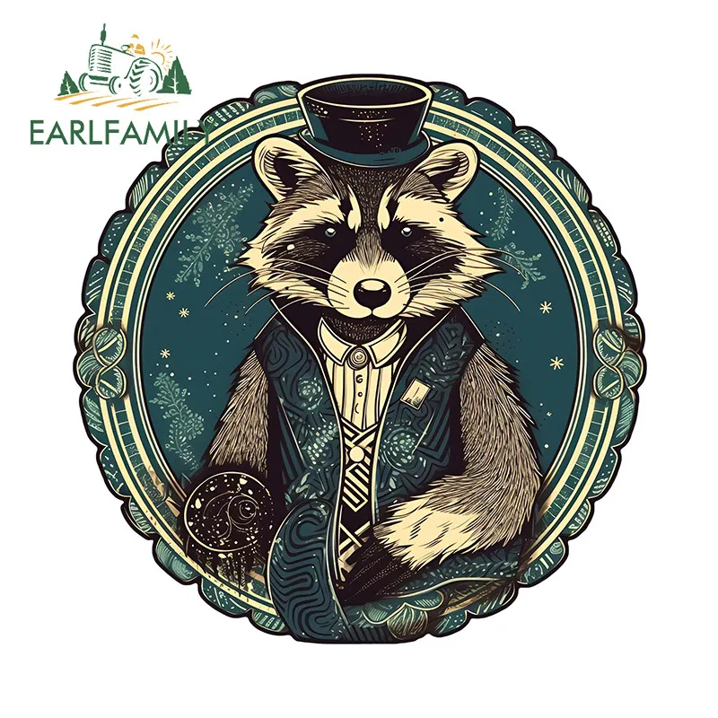 EARLFAMILY Rocket Raccoon Car Stickers Occlusion Scratch Caravan Suitcase Trunk Vinyl Decal Waterproof Amusing Car Accessories