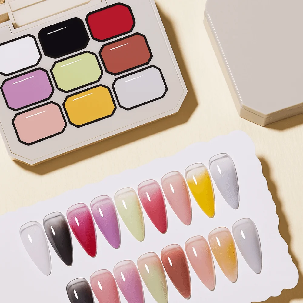 

Mini 4IN1 Pat Ombre Gel Nail Polish 9-color Solid Easy Gradient Painting Gel Varnishes French Nail Manicure Paint Art Gel Girls