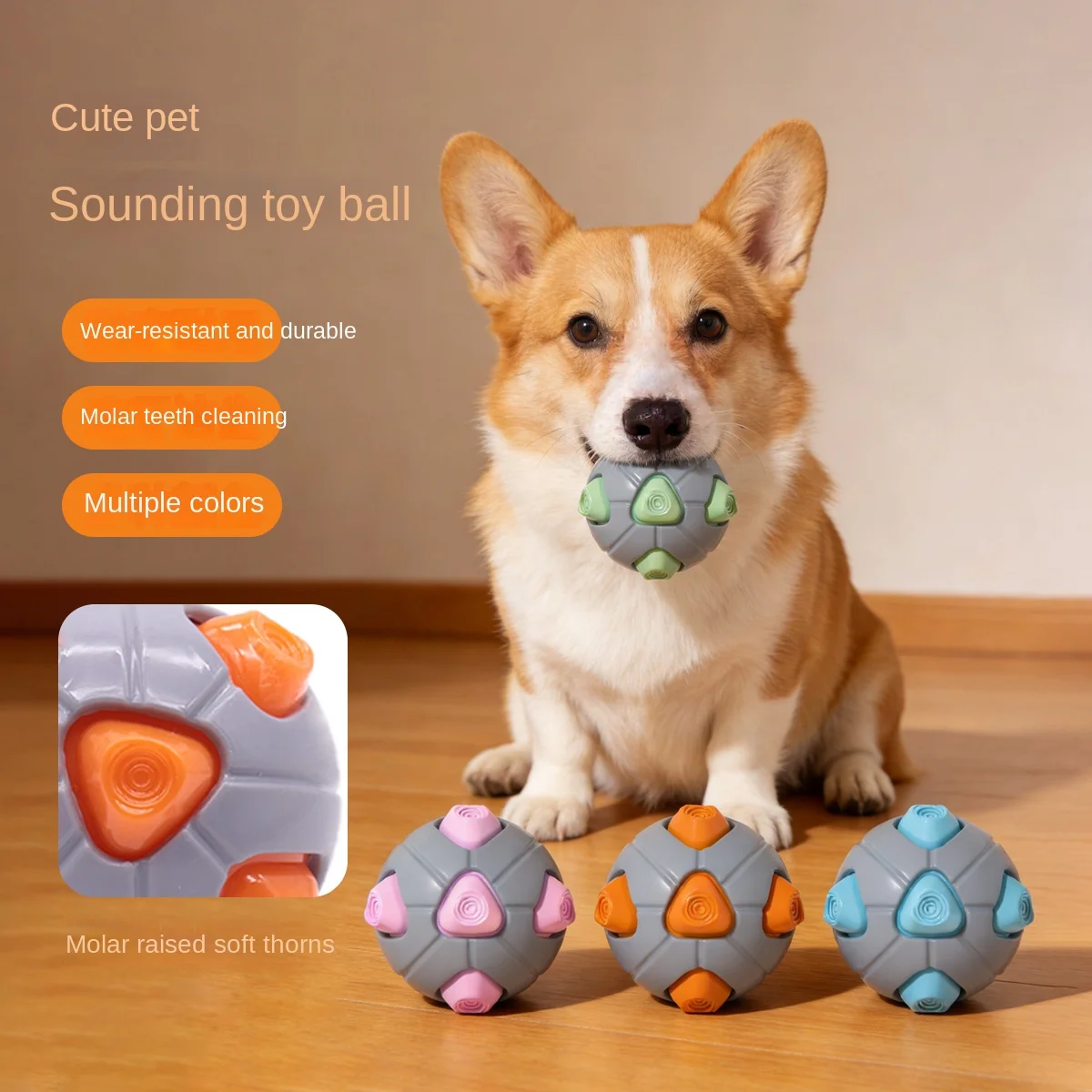 

Pet toys dog supplies chew-resistant sound-making dog toys unbreakable interactive self-entertaining boredom-relieving dog ball