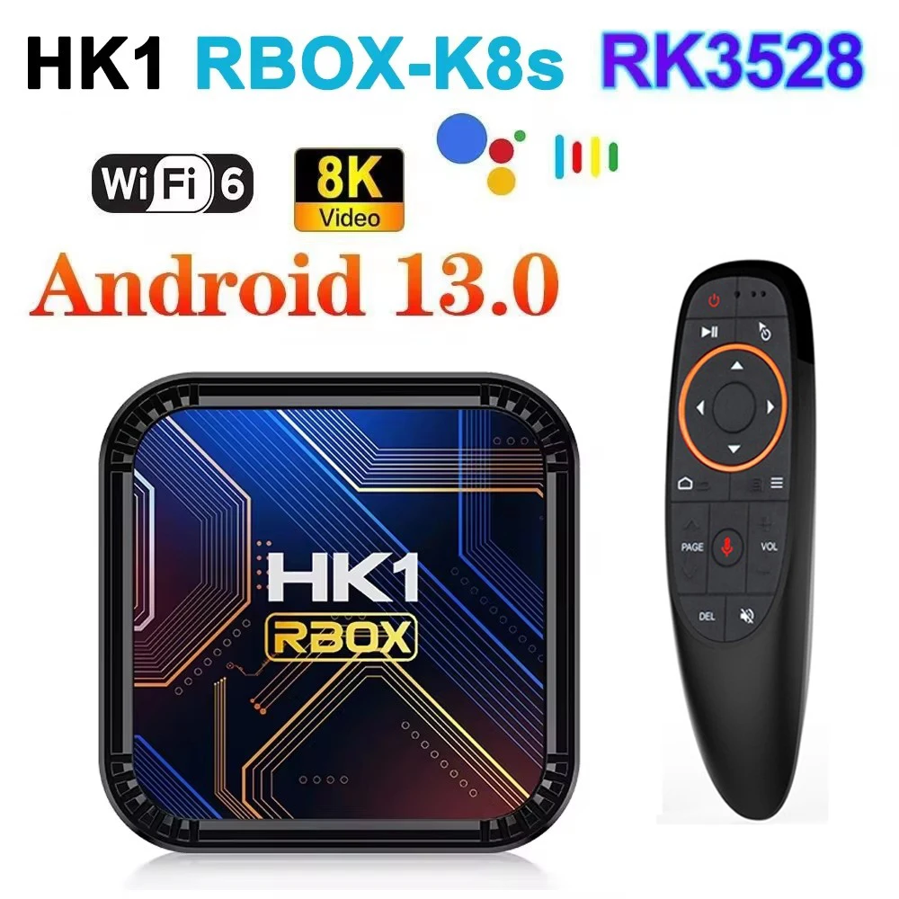 HK1 RBOX K8S Android TV BOX Android 13 RK3528 4GB 32GB 64GB Support Wifi6 BT 4K 8K Set Top BOX TVBox Media Player