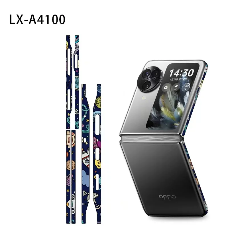 2PCS 3M Colorful Anti-Scratch Phone Sides Sticker Frame Film For OPPO Find N3 Flip Matte Edge Skin For Find N2 Flip image 5