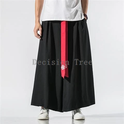 2024 chinese style cotton linen men wushu pants improved tang suit kungfu pants ethnic style buddha buddhist zen lay meditation