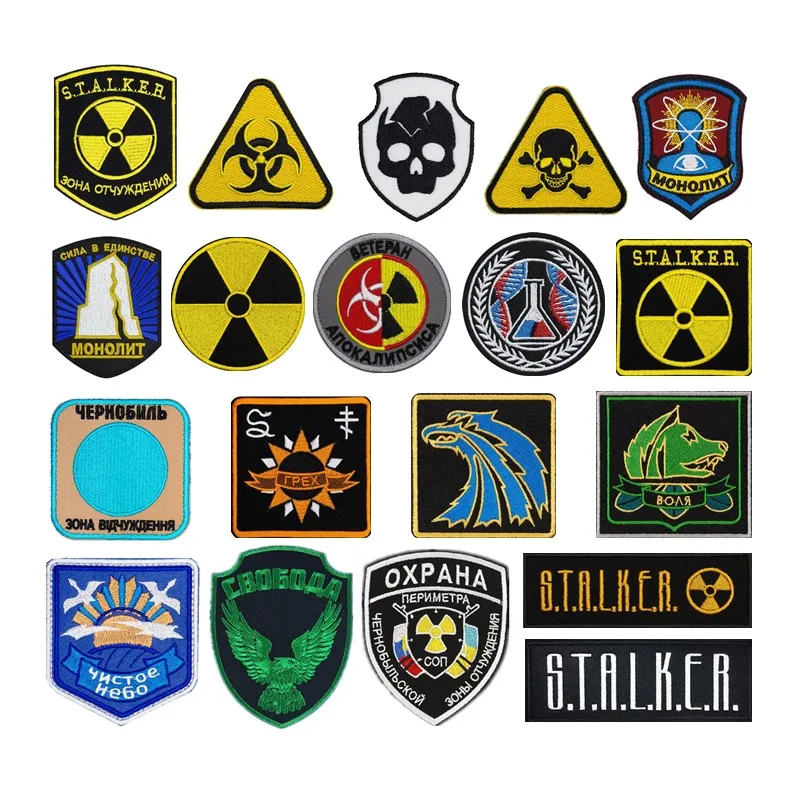 Stripe Nuclear Power Plant Radiation STALKER S.T.A.L.K.E.R. Toppa per Badge di potenza atomica dei minatori di brends