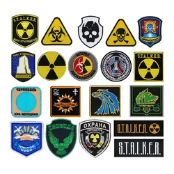 Stripe Nuclear Power Plant Radiation Sticker, S.T.A.L.K.E.R. Mercenários Loners Atômica Power Badge Patch, Facções