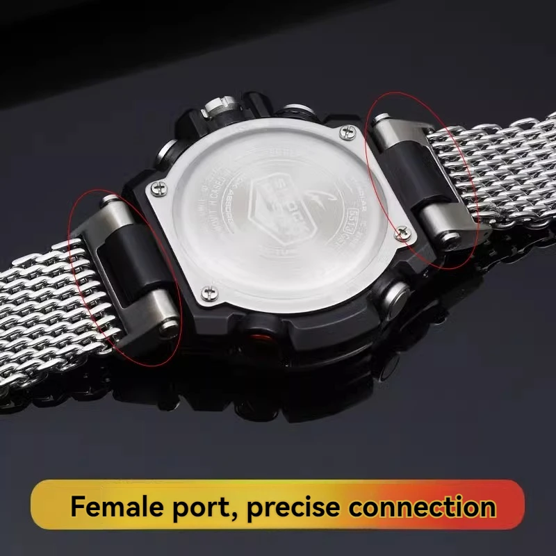 카시오 스틸 하트 노치 스테인레스 스틸 스트랩 GST B100 GST-B100/1110/W300/S310 수정된 쿨 상어 메쉬 스틸 시계 체인