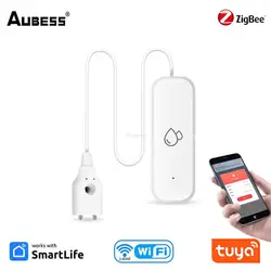 Tuya ZigBee / WiFi 누수 센서 감지기, 부저 범람 수준, 스마트 홈 보안 보호