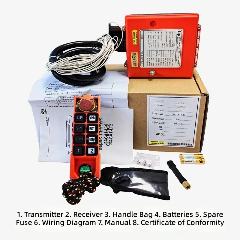 for  SAGA1-L10 Industrial Wireless Remote Control Dual Speed Crane Hoist Controller English Version Export