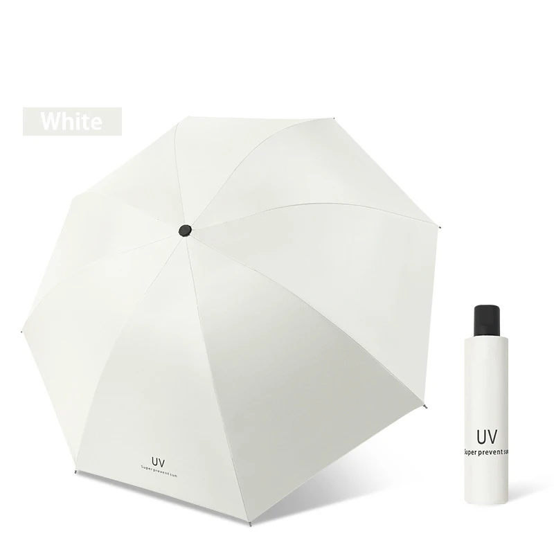 Foldable Manual Umbrella, Waterproof and Windproof Umbrella, Anti-UV Umbrella for Sunny Or Rainy Days, Simple Solid Color Umbrel