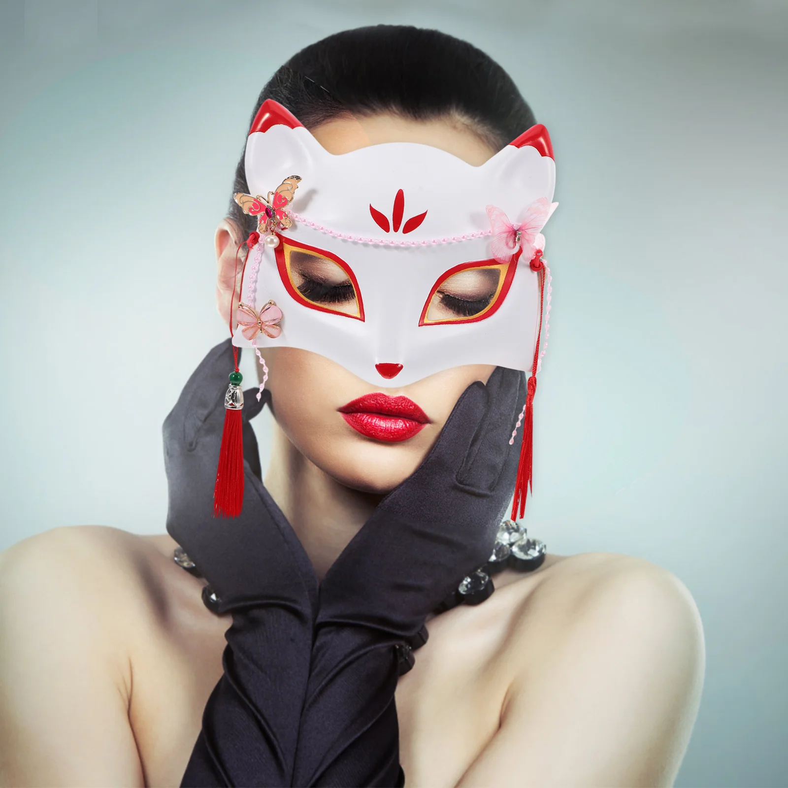 

Stylish Foxes Face Mask High Quality Animal Design Mask for Party Props Cosplay Supplies Festival Night Club Gathering