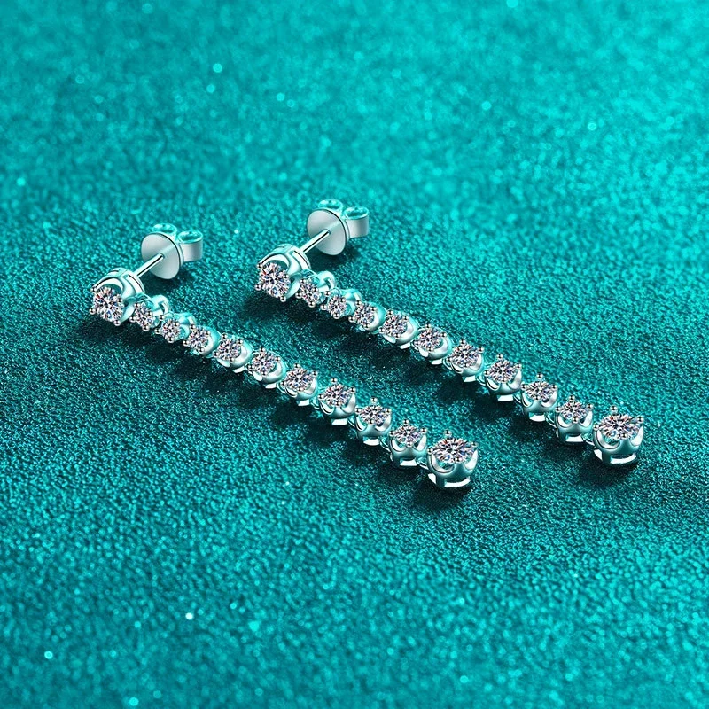 Imagem -03 - Neetim Moissanite Brincos para Mulheres S925 Sterling Silver Banhado a Ouro Ear Stud Festa de Casamento Brinco de Luxo Jóias Completo