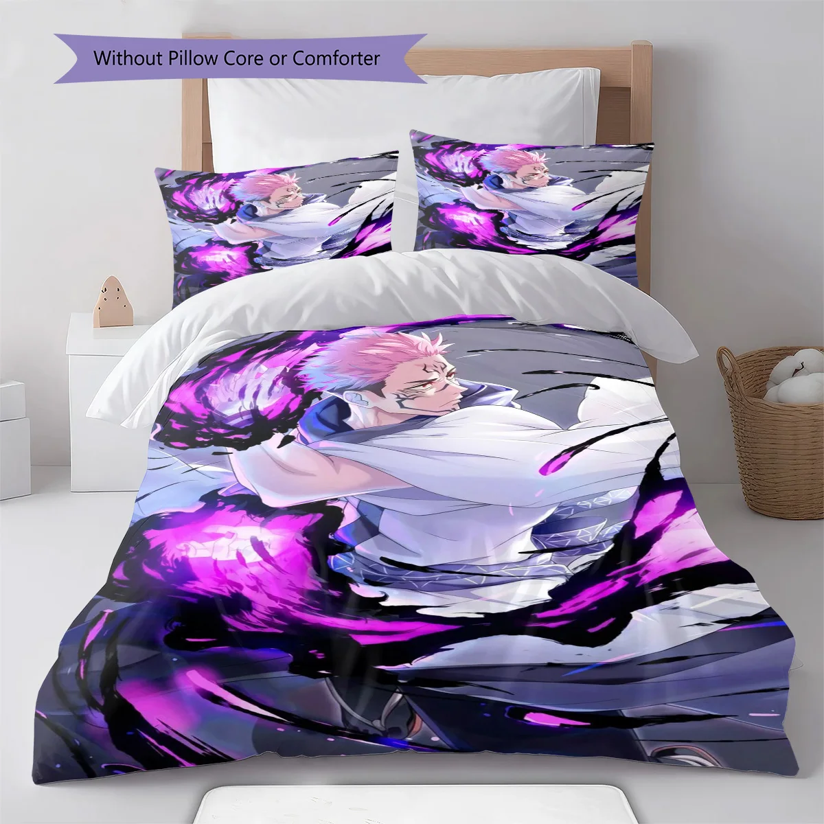Jujutsu Kaisen Gojo Satoru Infinity Style Bedding Set Anime Duvet Cover Polyester Bed Linen Set -QJY