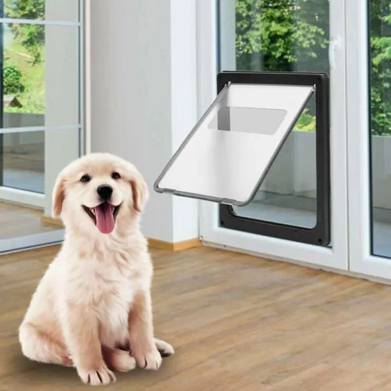 Delivery Quickly Pet Flap Brown Automatic Interior Dog Cat Doors Cat Door 4 Way Locking Magnetic Cat Pet Door