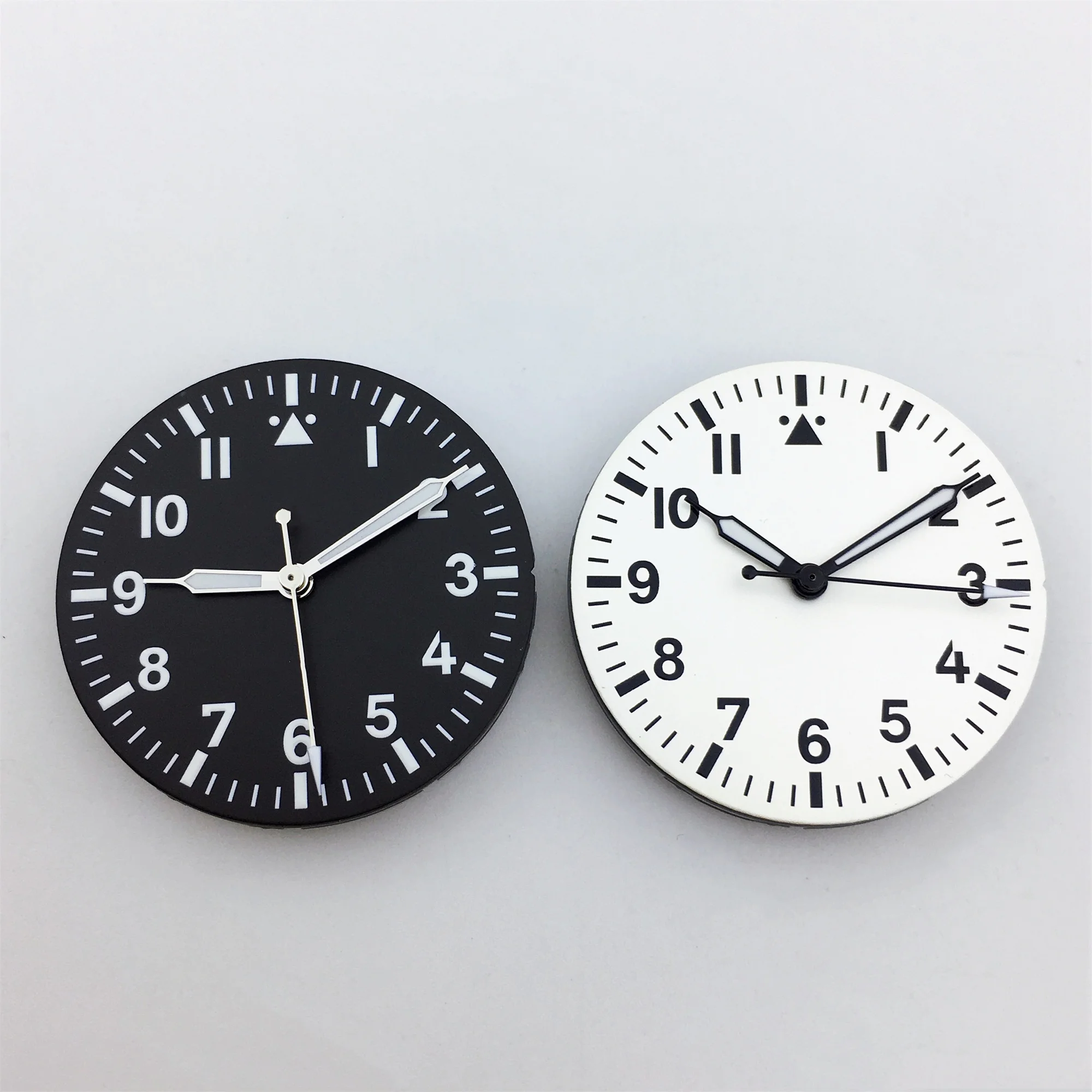 29mm Pilot Style Watch Dial and Hands Black Blue Green White Dial C3 Green Luminous Fit NH35 NH36 ETA2824 PT5000 Movement