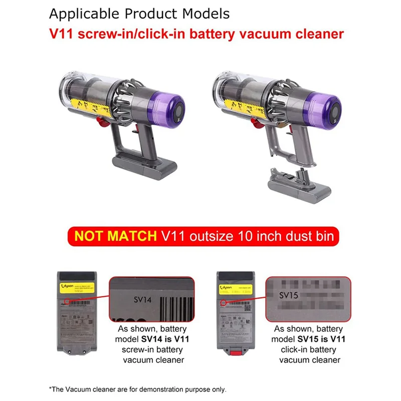 ABUD-2X anéis de vedação de lixo para peças de aspirador de pó Dy-Son V11/Sv14/Sv15, compatíveis com copos de lixeira Dy-Son 970050-01