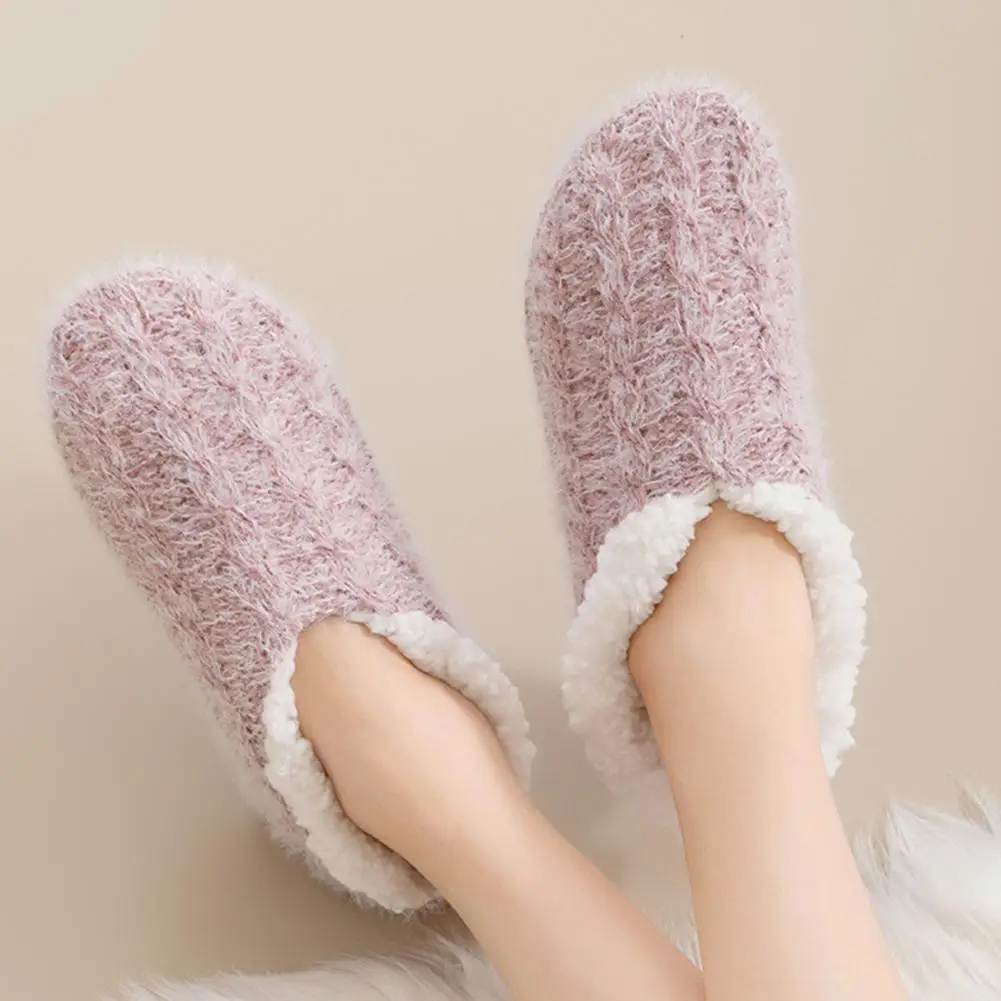 

Soft Cozy Floor Socks Cozy Winter Slipper Socks for Women Non-slip Plush Sleep Socks with Grippers Thickened Velvet for Warmth