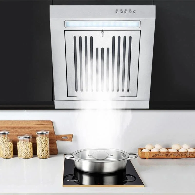 

230W Mini Side Suction Range Hood Stainless Steel Panel Hanging Household Ventilator 380mm Kitchen Exhaust Cooker Hoods