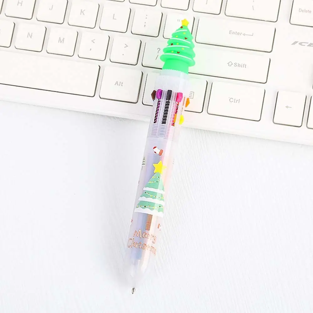 

Multicolor 10 Colors Office School Handwriting Snowman Santa Claus Oil Pen Christmas Ballpoint Stationery Xmas Ball Pen