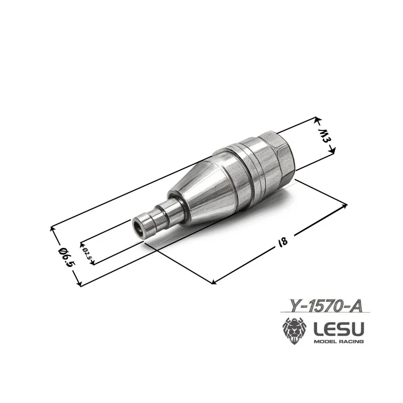RC 1/14 LESU Ölschlauch-Schnellkupplung (weiblich) für Tamiya Hydraulikbagger, Lader, Muldenkipper, DIY-Teile – Detail 4