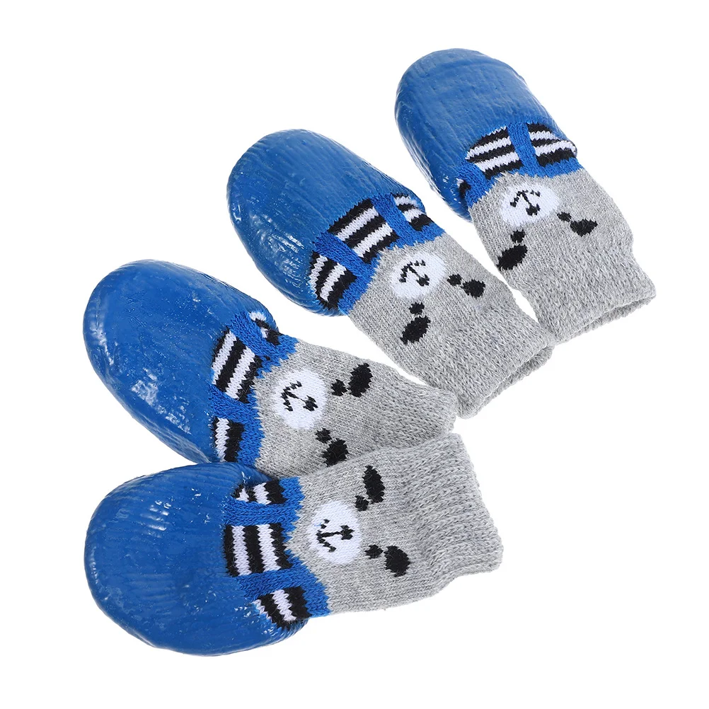

4Pcs Anti Slip Waterproof Dog Socks Cotton Breathable Cartoon Pattern Durable Pet Paw Protectors for Outdoor Socks for Dog