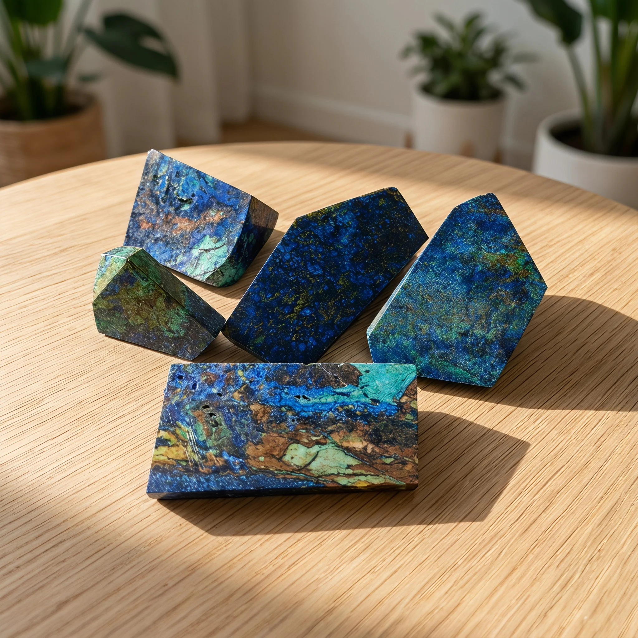 1pc Natural Blue  Azurite Lapis Irregular Shapes  for Home and Office New Year, Christmas, Ideal for Crystal Collection