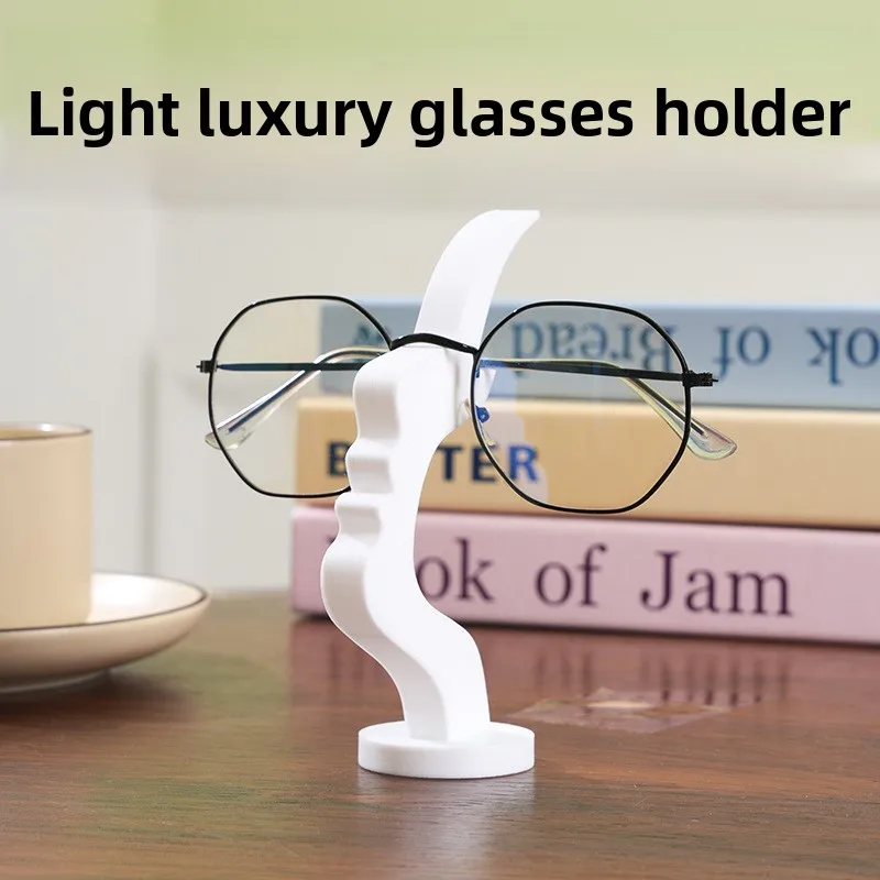 حامل نظارات إبداعي للوجه، حامل نظارات سطح المكتب، شكل شريطي، نظارات مثيرة للاهتمام وبسيطة للوجه الجانبي البشري