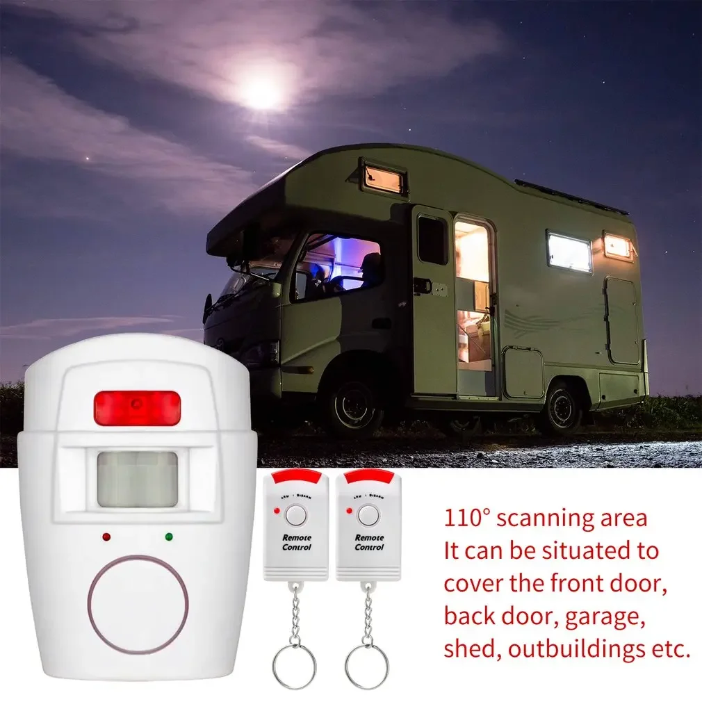 Wireless PIR Motion Sensor Detector Alarm with 2 Remote Controls Door Window for Home Shed Garage Caravan Alarm Security System