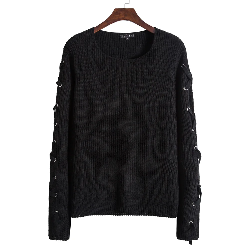 

New Men's Sweater SVE Metal Hollow Casual T-irt Loose Fit Faion Urban Sle Long Sve round Ne Knitted Winter Wear