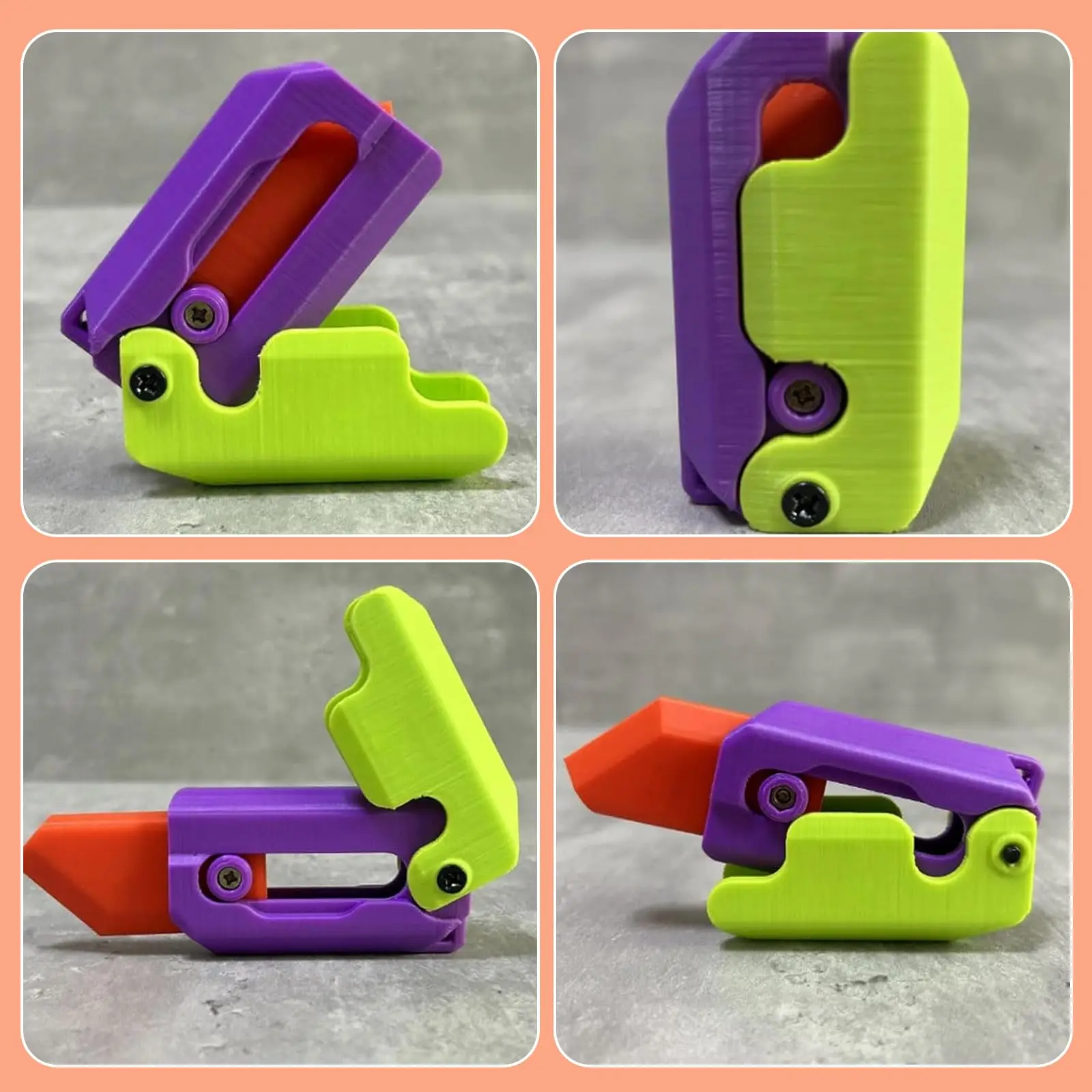 3D Printed Gravity Knife Carrot Fidget Toys Sensory Toys for Adult ADHD Autism Hand Gripper Forearm Finger Radish Toy Gifts