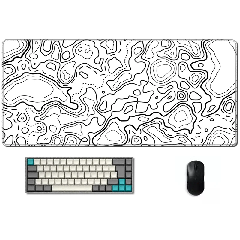 

Black And White Extended Pad Large Mouse Pad 900x400 Deskmat Keyboard Gamer Mousepad Mice Table Kawaii Xxl Topographic Desk Mat