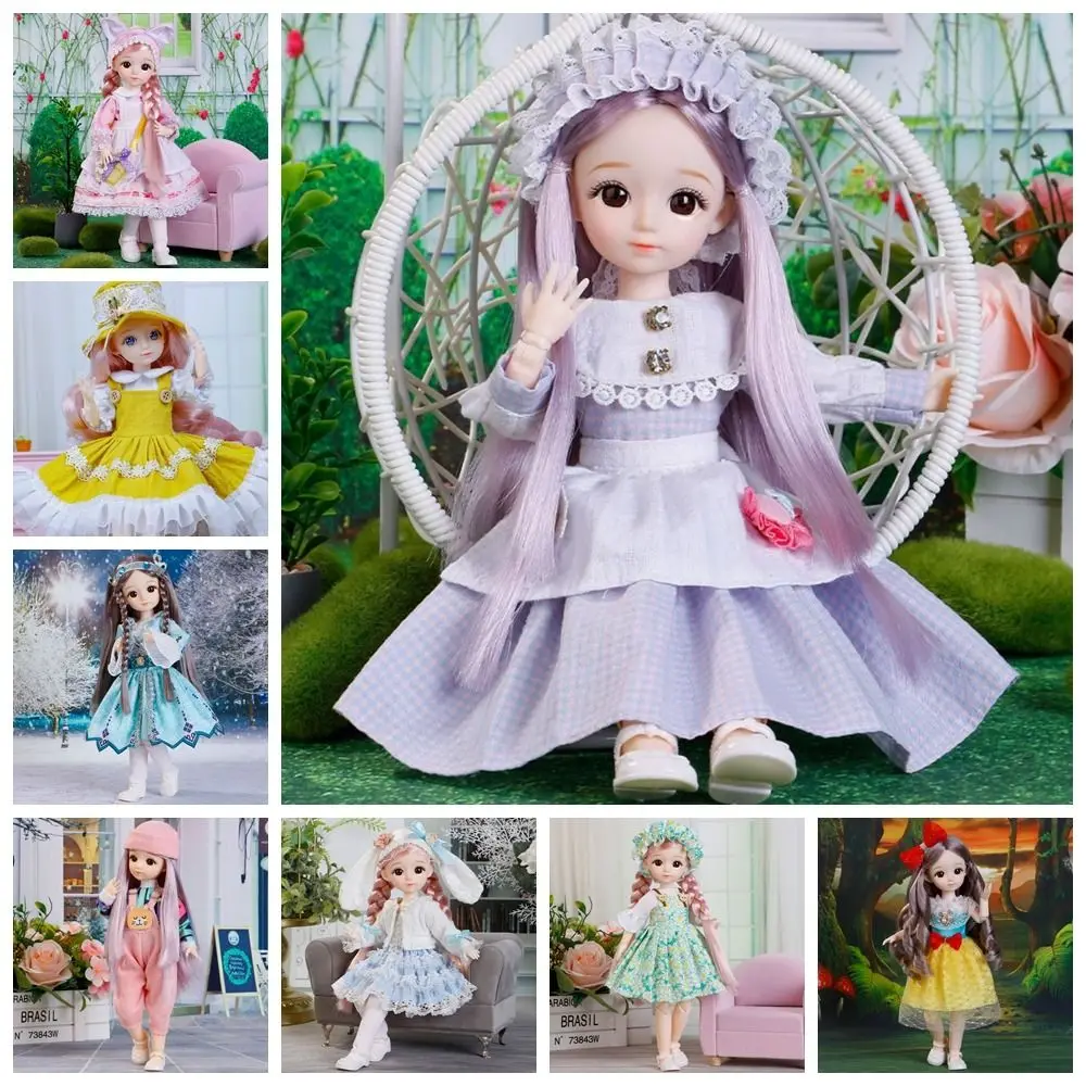 Mini Dolls with Clothes BJD Doll Dress Up 3D Eyes Removable Joints Doll Removable Joints Cute Children Toys