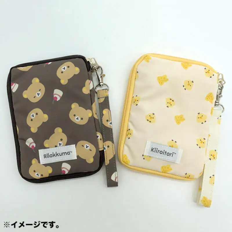 

Rilakkuma Kawaii Cartoon Printed Travel Portable Passport Bag Large Capacity Id Package Storage Bag A Birthday Gift for Girls