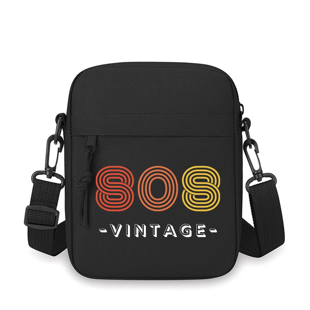 

Circles S letters vintage logo design Men Crossbody Bag Single Shoulder Women Cartoon Anime Film Printing Design Unisex