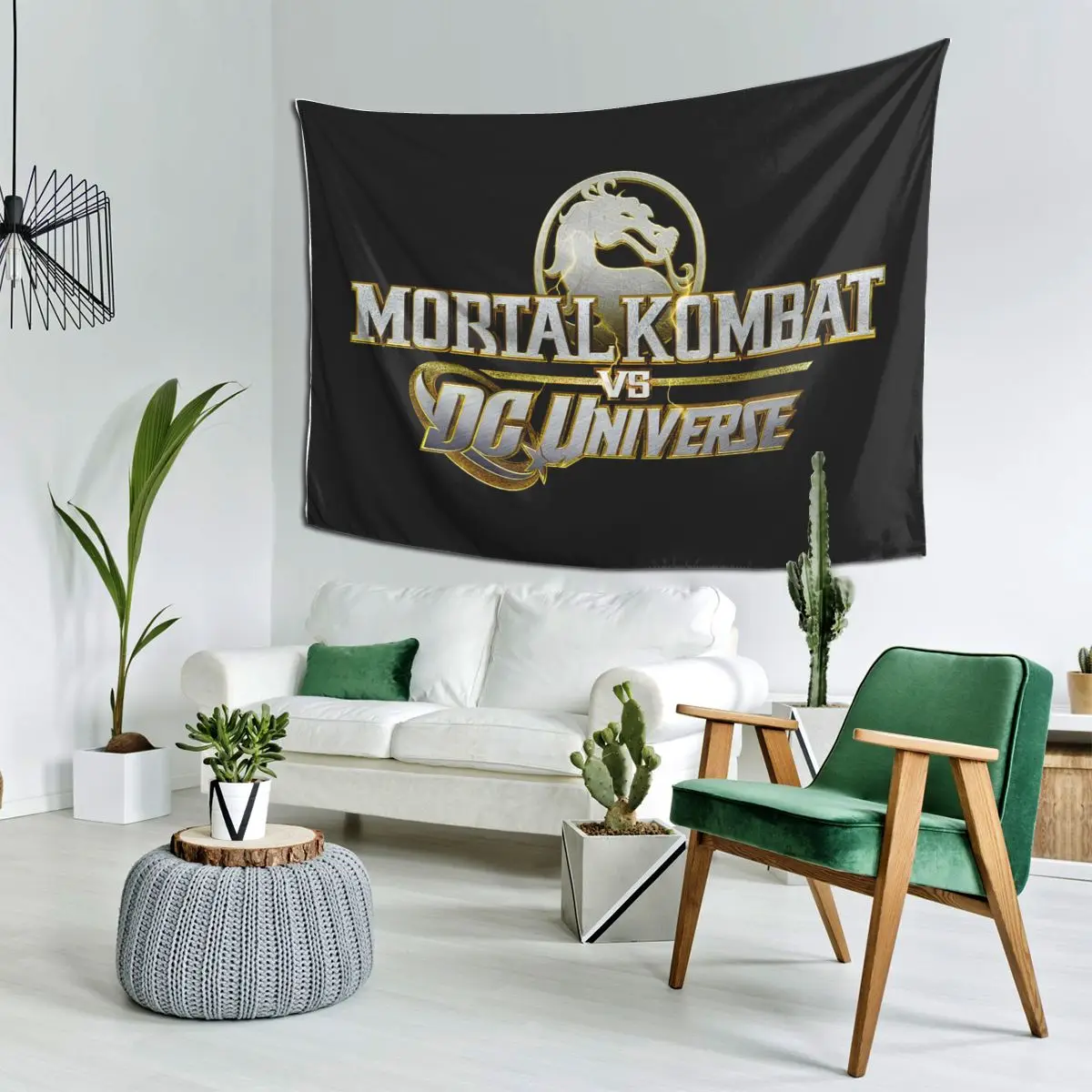 Mortal Kombat Logo Tapestry Decor Art Aesthetic Tapestries for Living Room Bedroom Home Wall Cloth Wall Hanging
