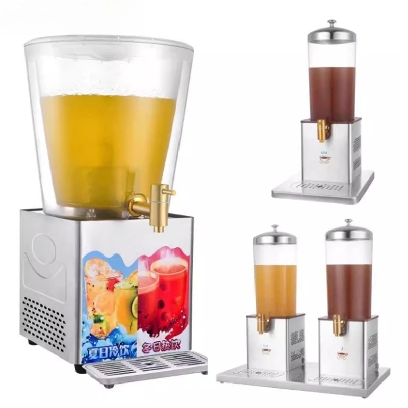 Electronic refrigeration hot juice tripod commercial stainless steel transparent 6L milk tea hot beverage machine hotel buffet 2