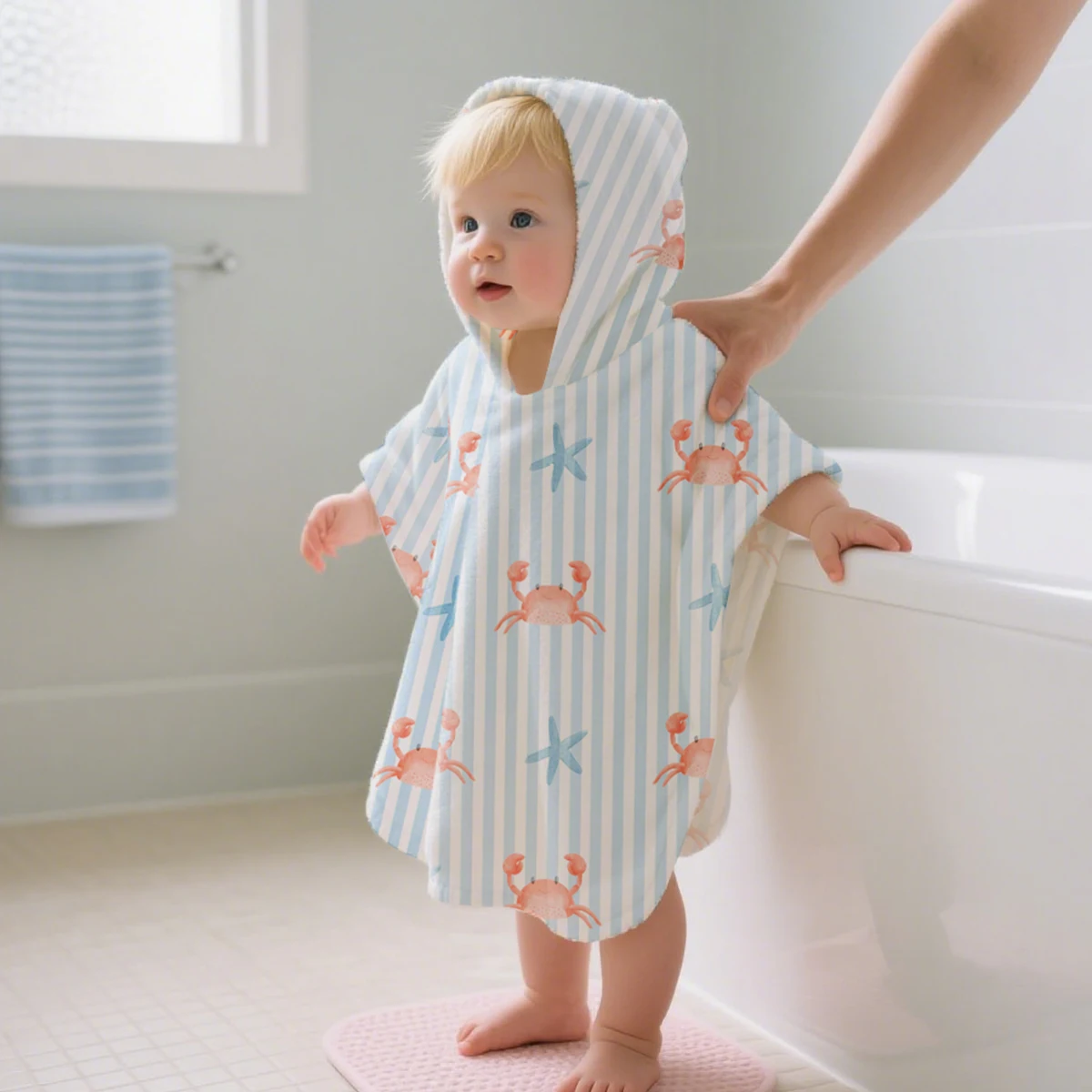 Elinfant 1 قطعة منشفة حمام للأطفال بغطاء للرأس منشفة أطفال ناعمة ماصة للحمام والشاطئ وحمام السباحة وأساسيات العناية بالطفل