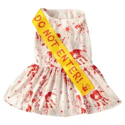 Dog Halloween Clothes Pet Clothes Bloody Halloween Costume Dog Halloween Blood Skirt Dog Halloween horror blood dress