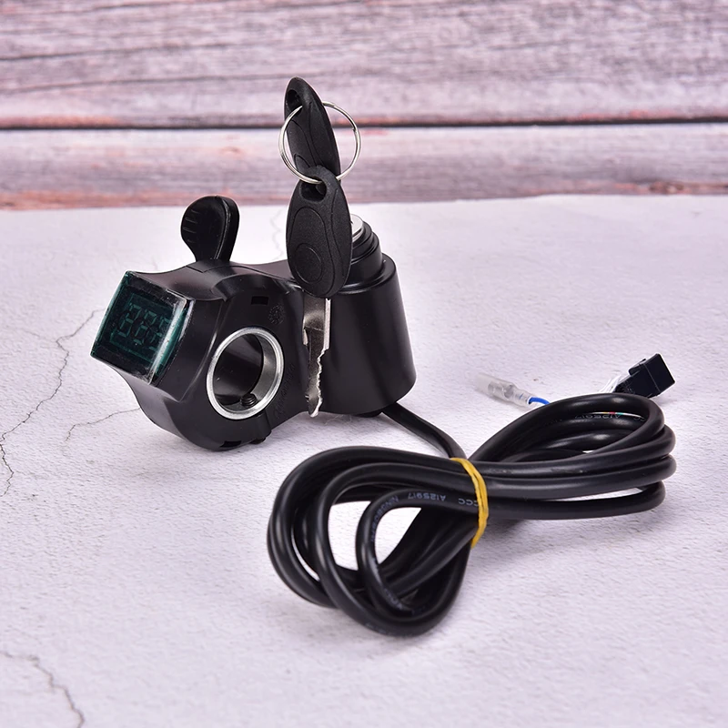 Bikes Finger Thumb Throttle With Power Switch LCD Display Switch Handlebar Grips