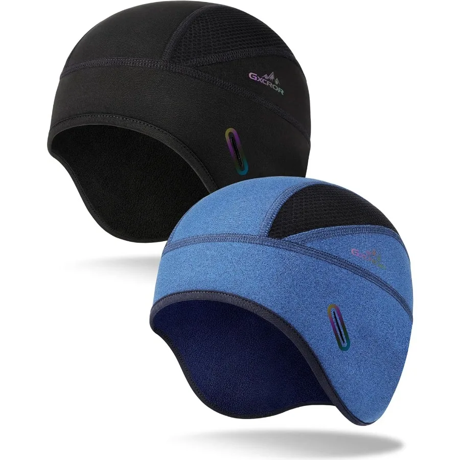 

GXCROR Зимняя подкладка для шлема с черепом, теплая велосипедная кепка на флисовой подкладке с отверстиями для очков, термошапка, шапка-бини для мужчин и женщин