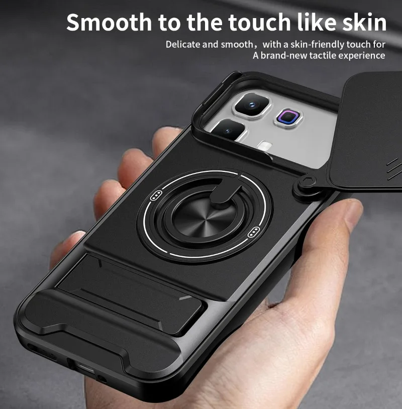 

Note60 Pro Slide Lens Cemera Protection Cover Shockproof Hard Case Built-in Magnetic Car Holder Case for Infinix Note 60 Pro 5G
