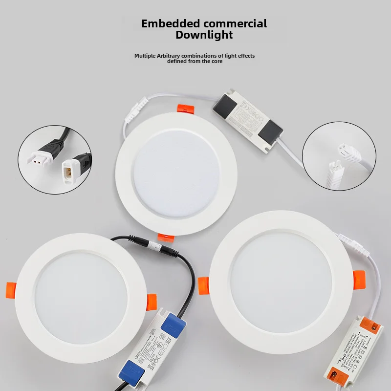 Ultracienki, nowoczesny, prosty oprawa LED typu Downlight z wbudowanym, anty-zielonym otworem, ukryta, 75 mm, 12 w 9 cm, dwugłowicowa lampa