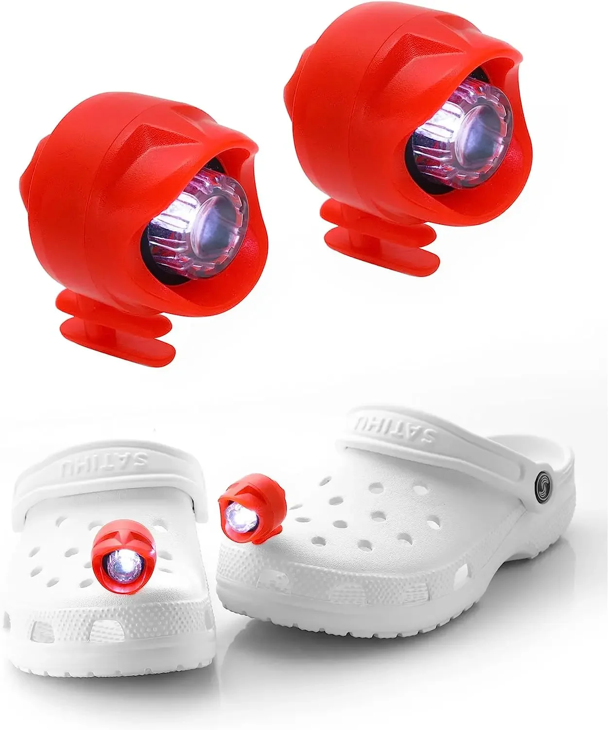 2Pc Small Lights Modes Shoes Charms Clog Sandals Shoes Decoration Running Camping Funny Shoe Accessories