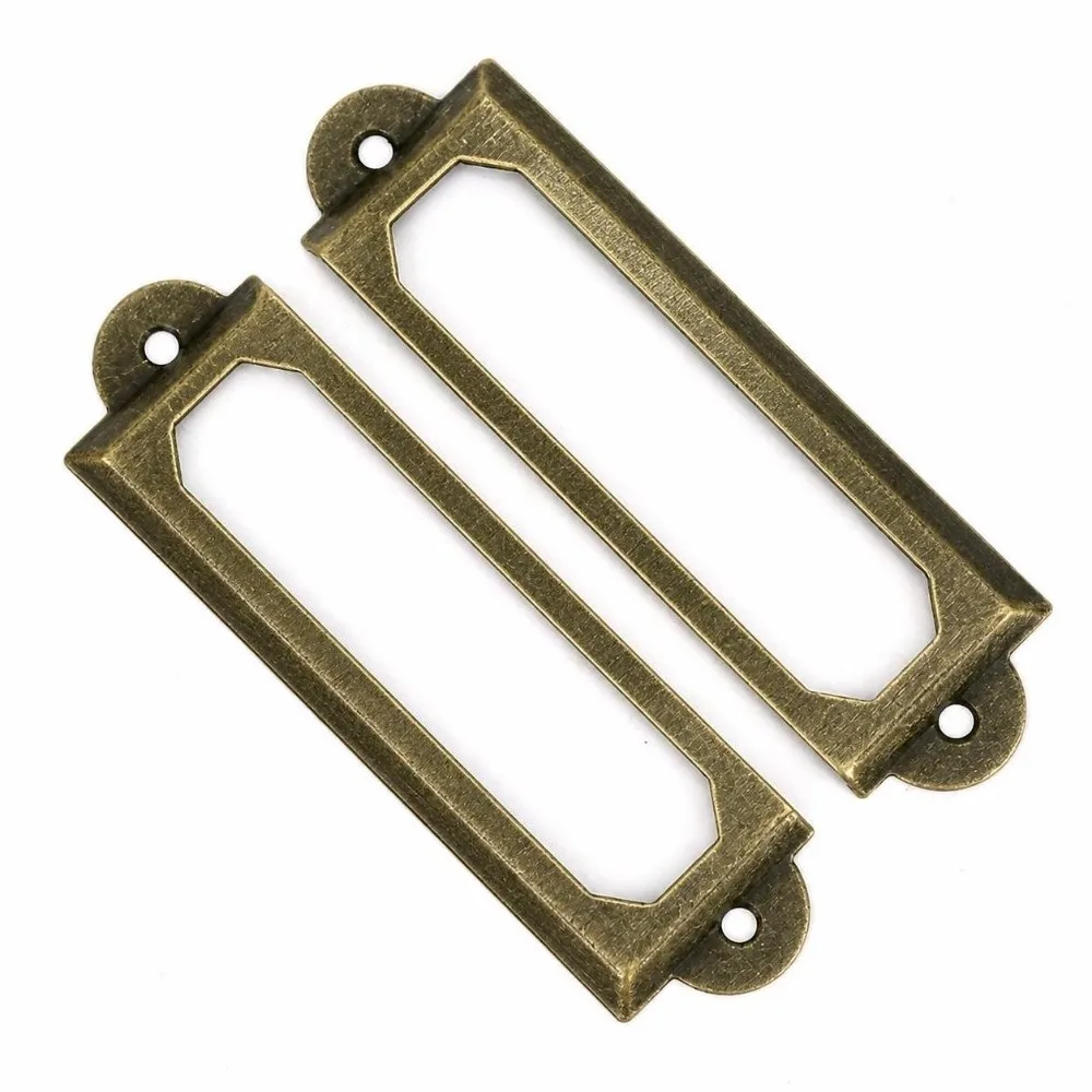 20 Pcs Metal Drawer Label Holder Rectangular Shape Screw Mount Fit Shelf Tag Bracket Multi Colors Paper Insert Slot