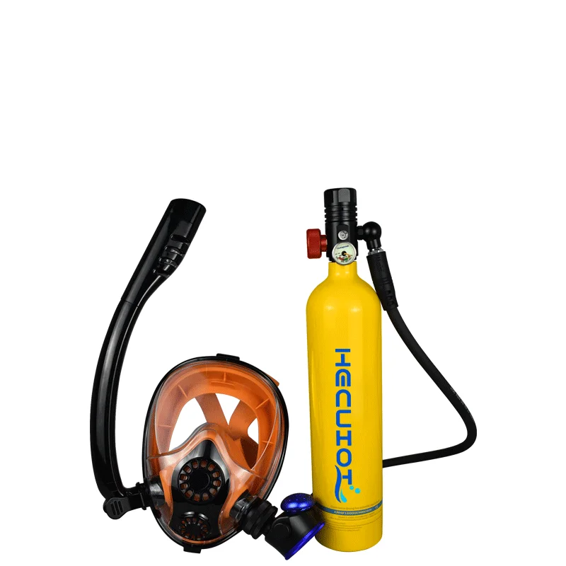 Mini 1LScuba Diving Tank Set, Scuba Diving Tank Mini Diving Cylinder with Snorkel Mask Simple Breathing Diving