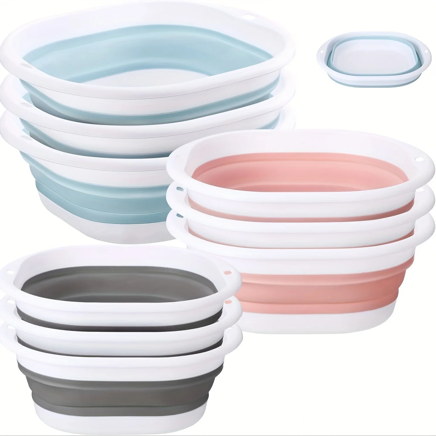 1 lavabo plegable portátil pequeño, lavabo para verduras, lavabo para pies. Fácil de limpiar, liviano y extensible.