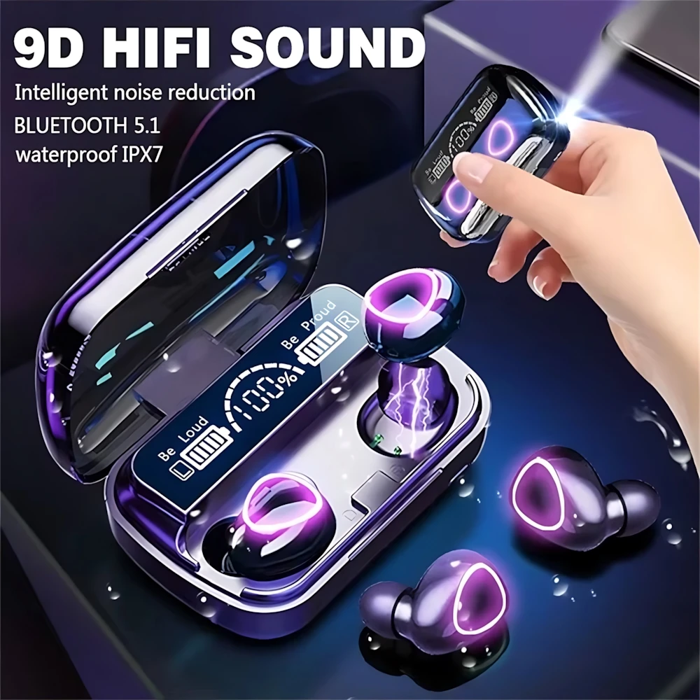 

M10 TWS Fone Bluetooth Earbuds Wireless Earphones Waterproof Gaming Headset Headphones Charger Box Smart Display Screen Earplug