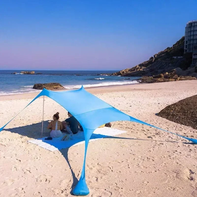 

Набор из эластичной лайкры для кемпинга на открытом воздухе, 4 секции и 2 стиля, портативный солнцезащитный козырек из травы, солнцезащитный крем, пляжный кемпинг, охлаждение