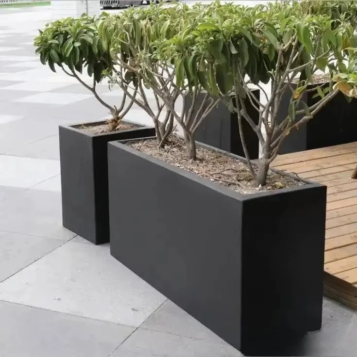 New Nordic Large Indoor Flower Pot Modern Minimalist Aluminum Rectangular Planter for Home Garden for Green Plants Living Room